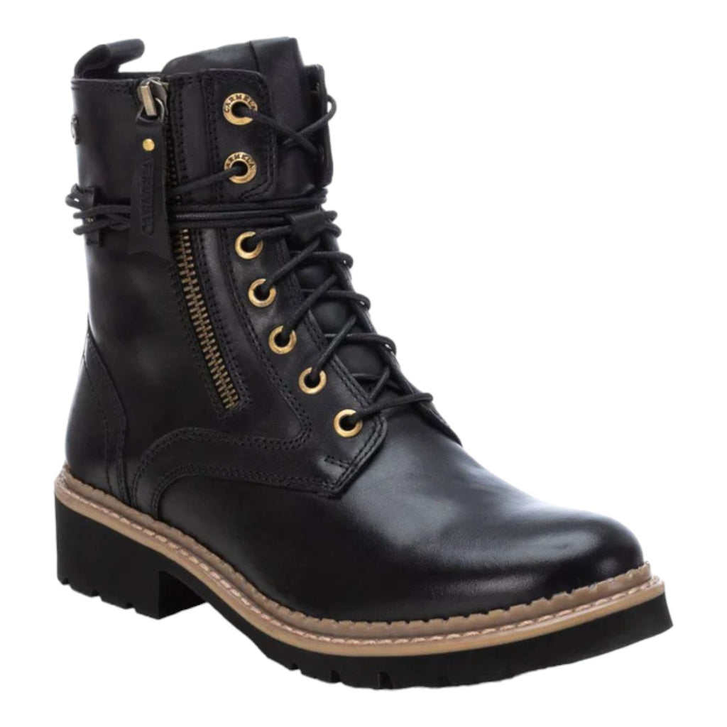 CARMELA BOTIN CORDONES PLANO NEGRO - Lokura calzados