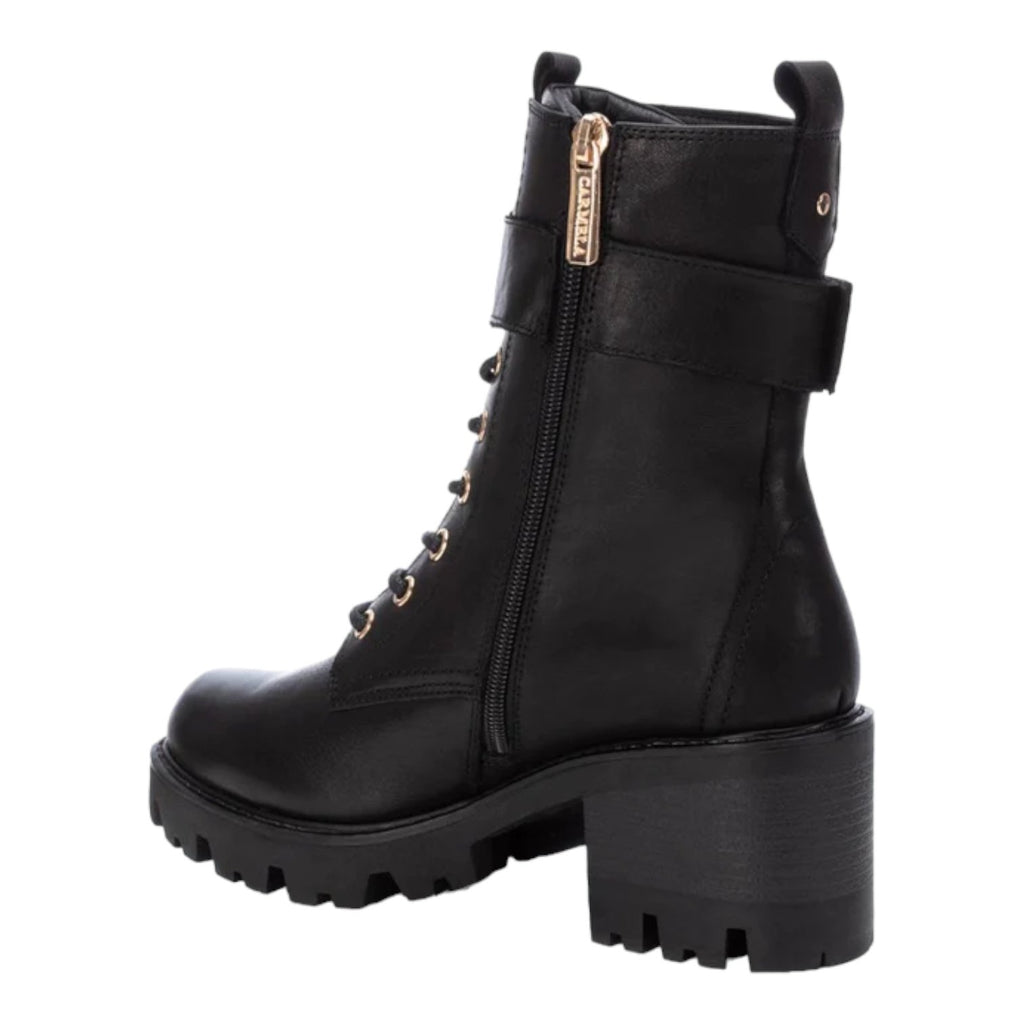 CARMELA BOTIN CORDONES TACON NEGRO - Lokura calzados